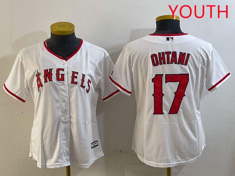 Youth Los Angeles Angels 17 Ohtani White Game 2025 Nike MLB Jersey style 5